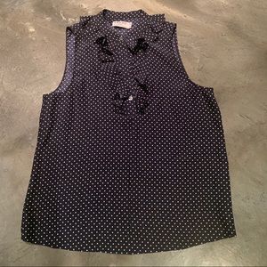 FRAME Silk Polka Dot Ruffle Blouse Size XS